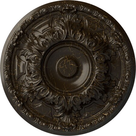 Ekena Millwork Granada Ceiling Medallion (Fits Canopies up to 7 1/8"), 19"OD x 1 1/2"P, Stone Hearth Crackle CM19GASHC
